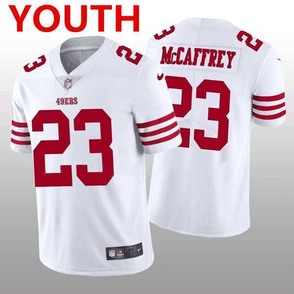 Youth San Francisco 49ers #23 Christian McCaffrey White 2022 Vapor Untouchable Stitched Jersey Dzhi